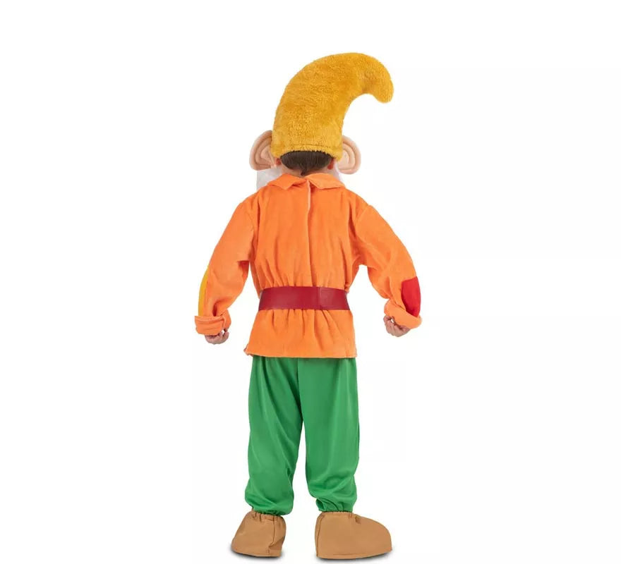Disfraz de Enanito naranja con gorro para niño