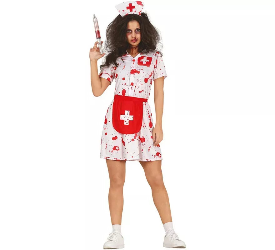 Translation missing: de.Disfraz de Enfermera Zombie blanco para mujer