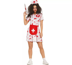 Weißes Zombie-Krankenschwesterkostüm für Damen
