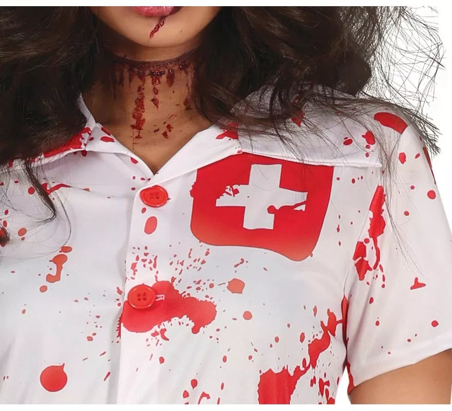 Translation missing: de.Disfraz de Enfermera Zombie blanco para mujer