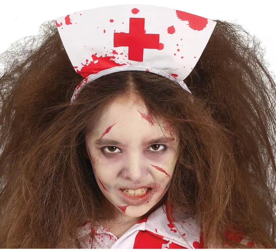 Translation missing: de.Disfraz de Enfermera Zombie blanco para niña