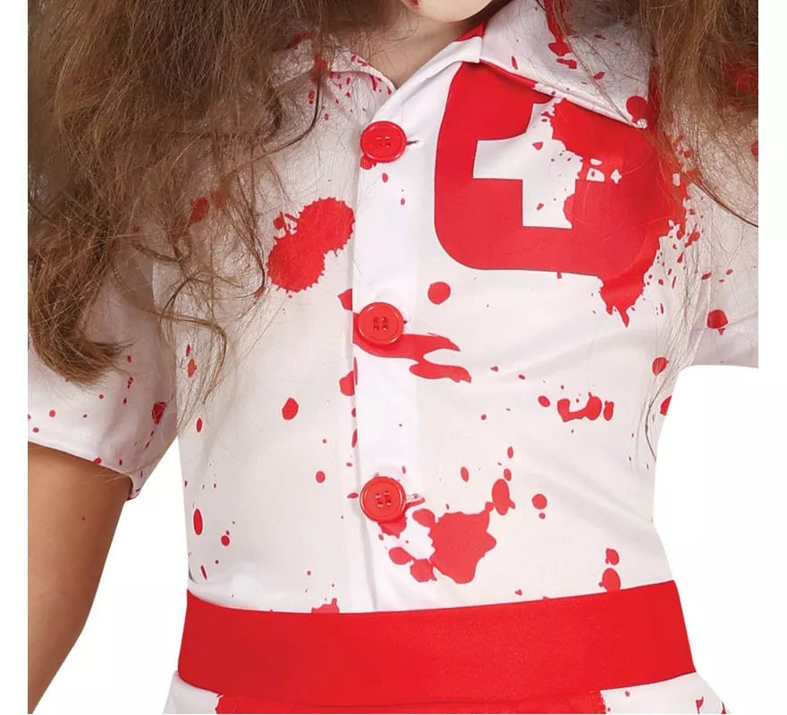 Translation missing: de.Disfraz de Enfermera Zombie blanco para niña