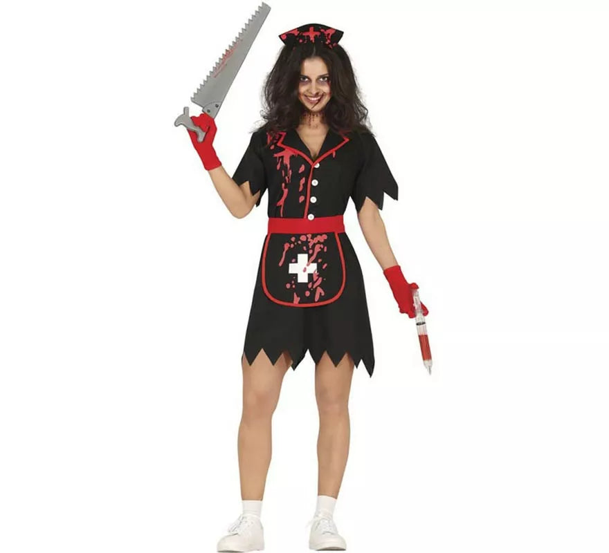 Translation missing: de.Disfraz de Enfermera Zombie negro para mujer