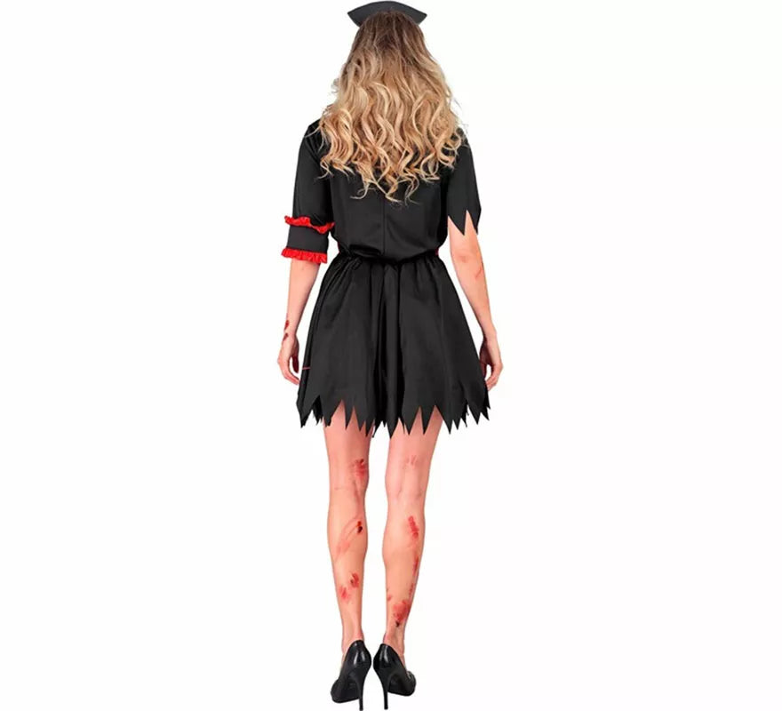 Translation missing: de.Disfraz de Enfermera Zombie negro para mujer