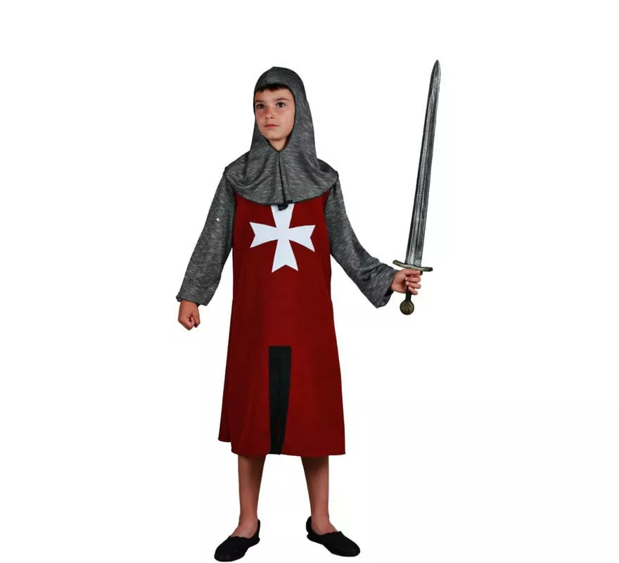 Translation missing: de.Disfraz de Escudero Medieval burdeos para niño