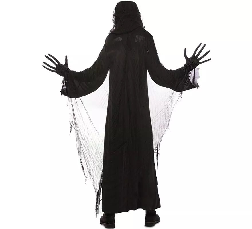 Disfraz de Espectro de la Muerte con túnica negra para hombre