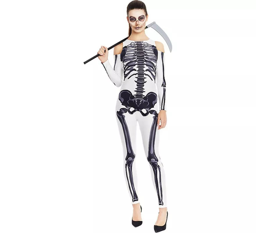 Translation missing: de.Disfraz de Esqueleto blanco completo para mujer