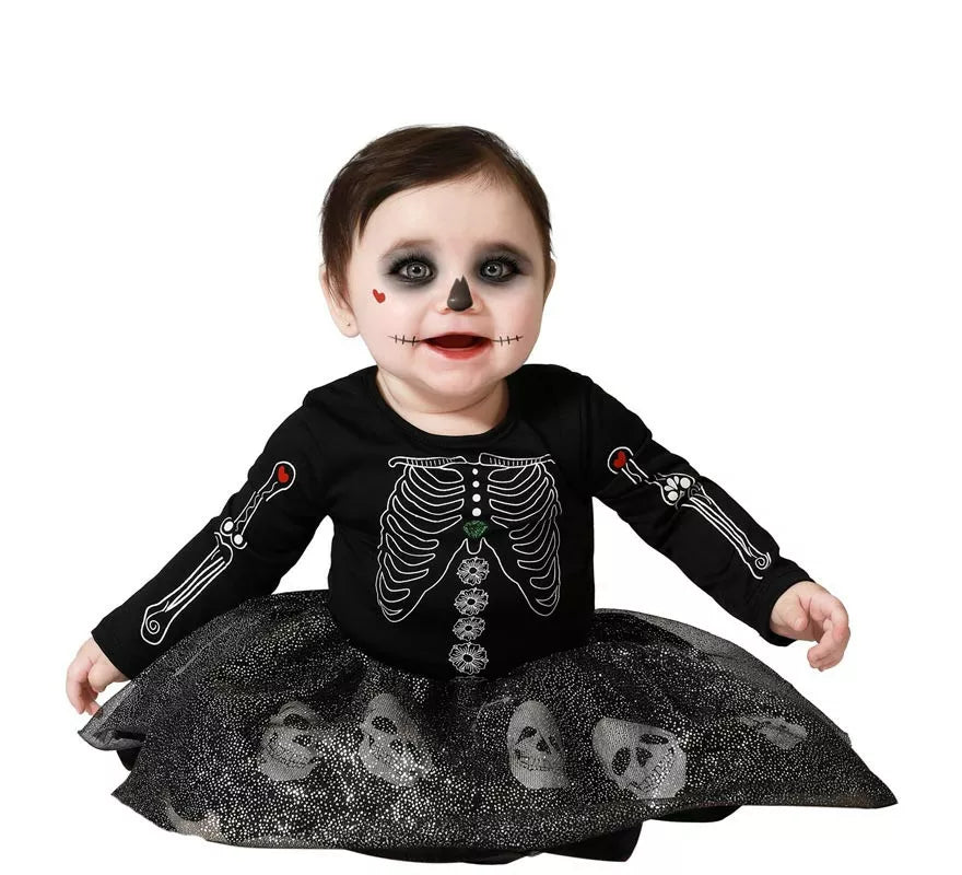 Translation missing: de.Disfraz de Esqueleto Brillo Calaveras para niña y bebé