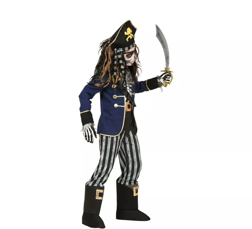 Translation missing: de.Disfraz de Esqueleto Capitán Pirata para niños