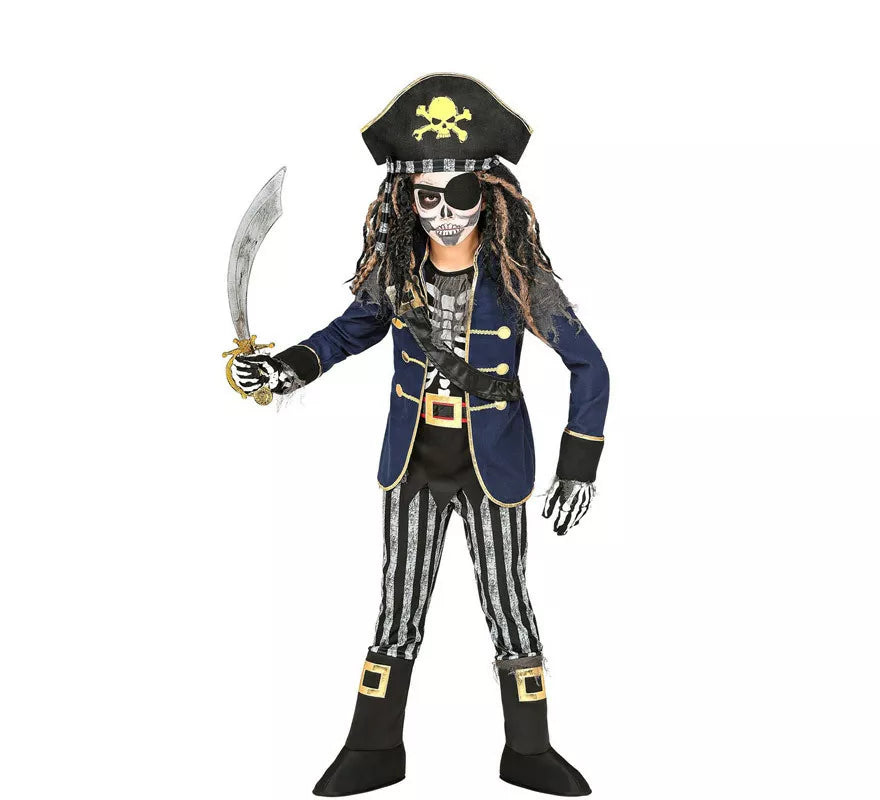 Disfraz de Esqueleto Capitán Pirata para niños