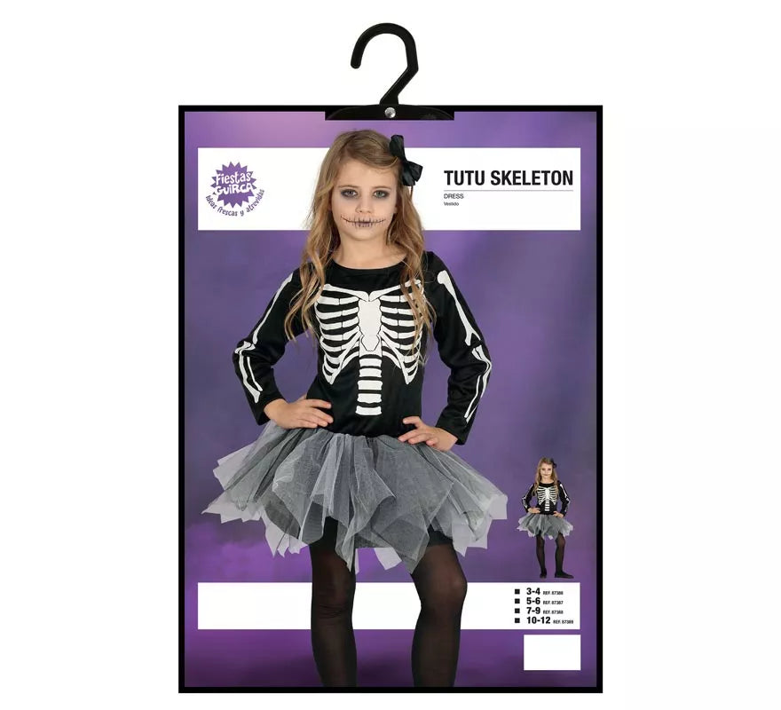 Translation missing: de.Disfraz de Esqueleto con Tutú para niña