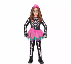 Skelettkostüm mit rosa Tutu für Mädchen