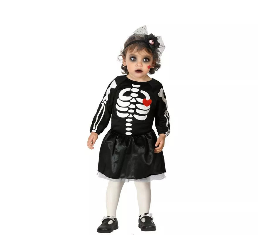Translation missing: de.Disfraz de Esqueleto Corazón para niña y bebé
