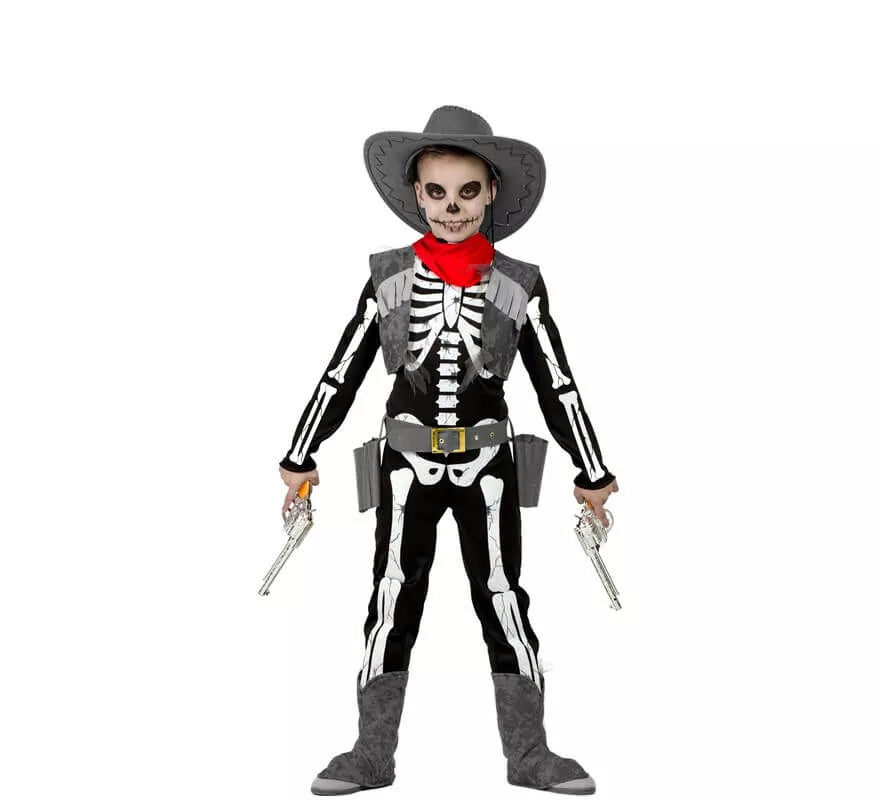 Translation missing: de.Disfraz de Esqueleto Cowboy para niño