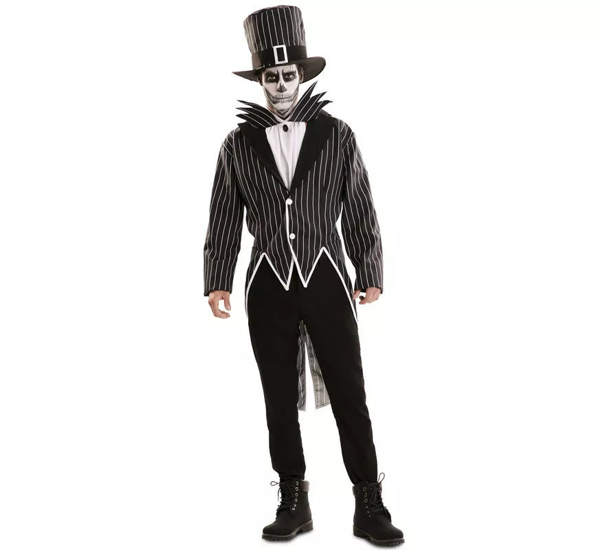 Translation missing: de.Disfraz de Esqueleto Elegante con sombrero para hombre