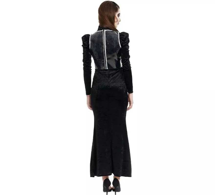 Disfraz de Esqueleto glamuroso negro para mujer