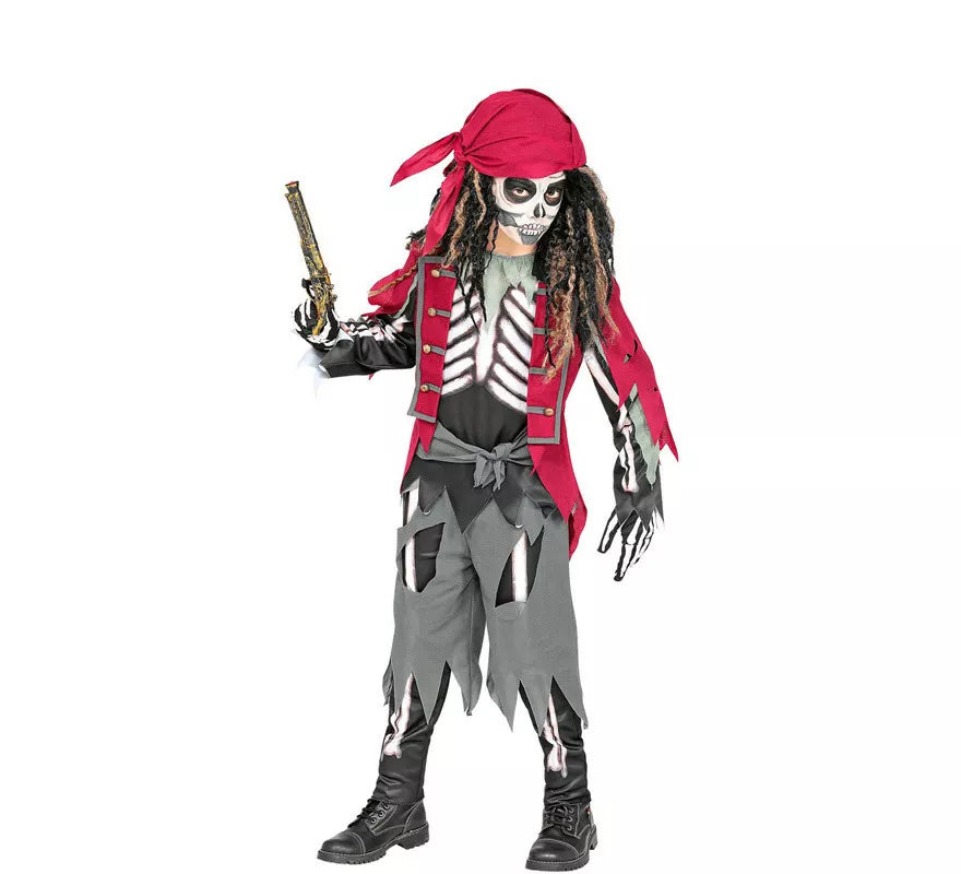 Translation missing: de.Disfraz de Esqueleto Grumete Pirata para niños