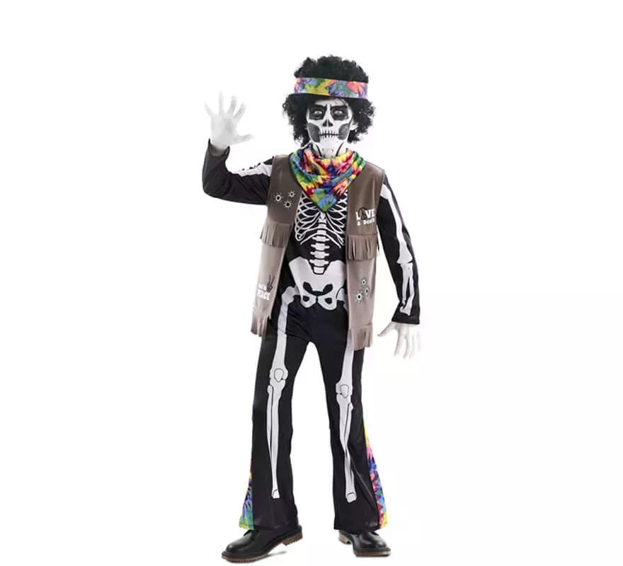 Translation missing: de.Disfraz de Esqueleto Hippie para niños