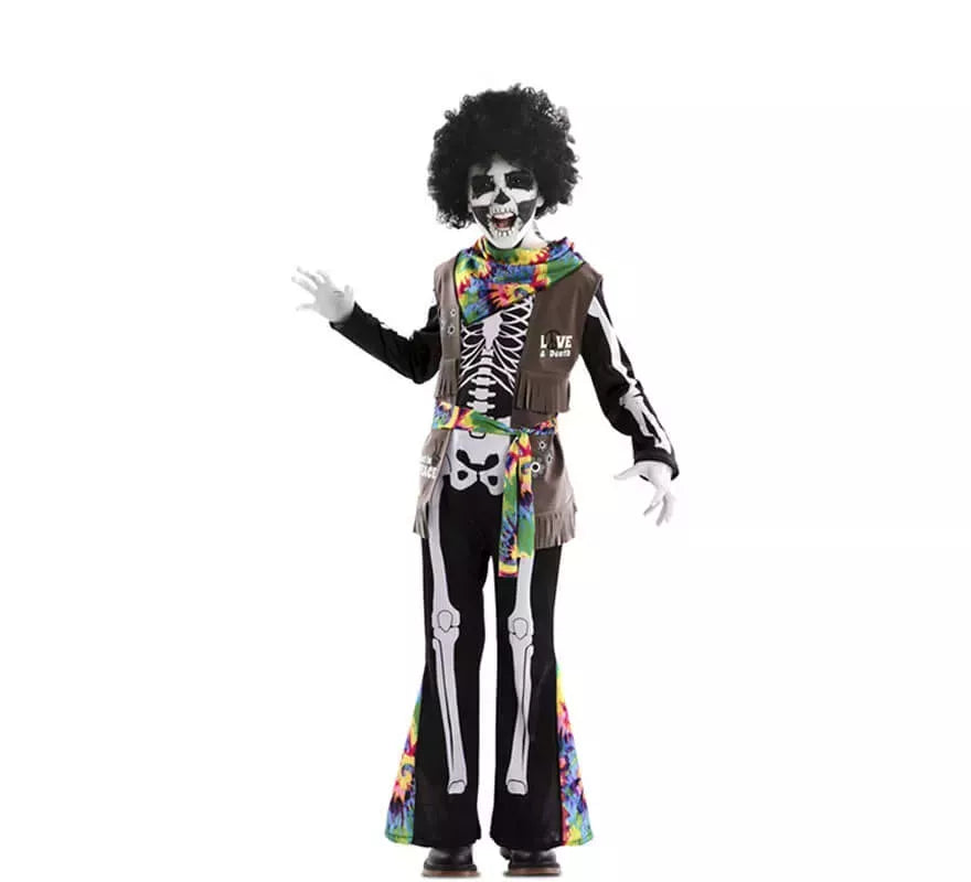 Translation missing: de.Disfraz de Esqueleto Hippie para niños