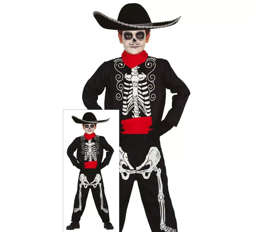 Translation missing: de.Disfraz de Esqueleto Mariachi para niño