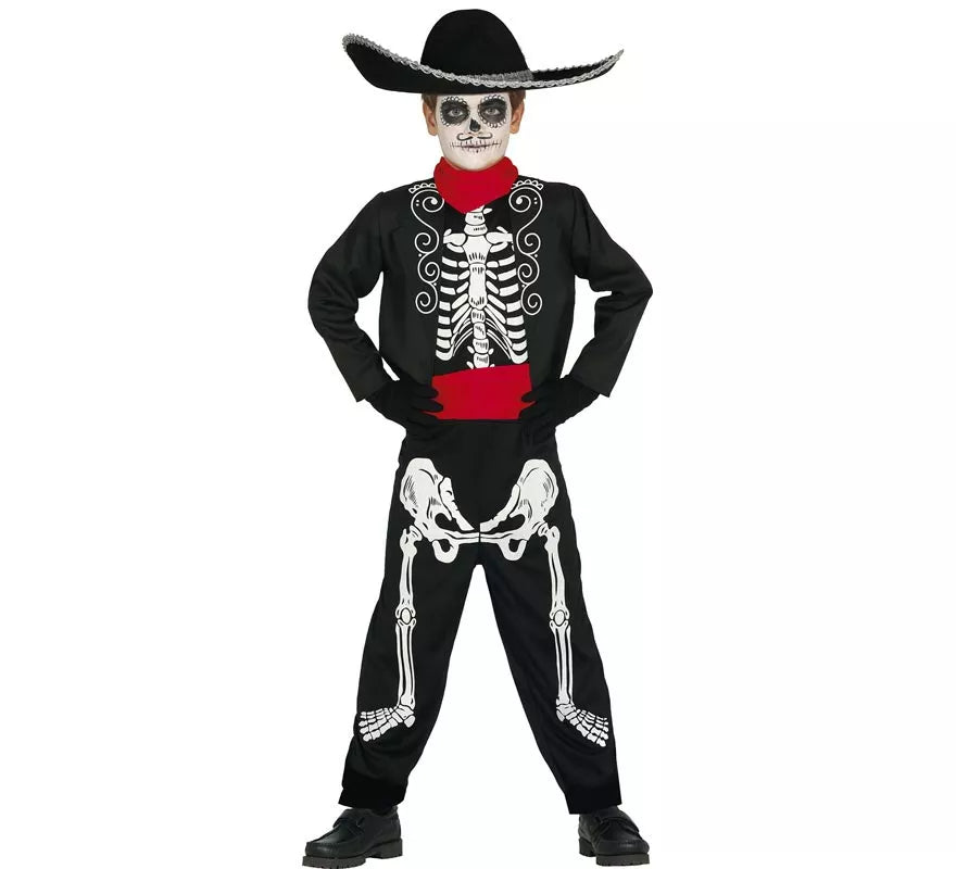 Translation missing: de.Disfraz de Esqueleto Mariachi para niño