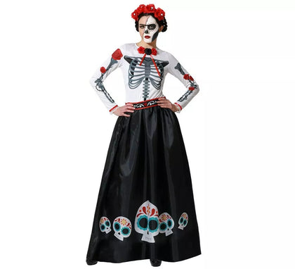 Disfraz de Esqueleto Mejicano Catrina Rosas para mujer