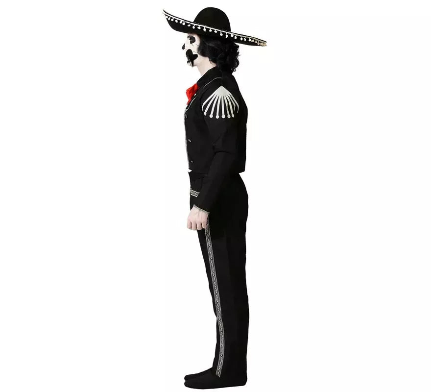 Translation missing: de.Disfraz de Esqueleto Mejicano Negro para hombre