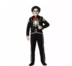 Schwarzes mexikanisches Skelettkostüm für Herren