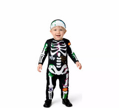 Mehrfarbiges Skelettkostüm für Babys