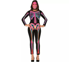 Neon-Skelettkostüm für Damen