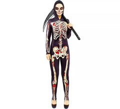 Blutiges Skelettkostüm für Damen
