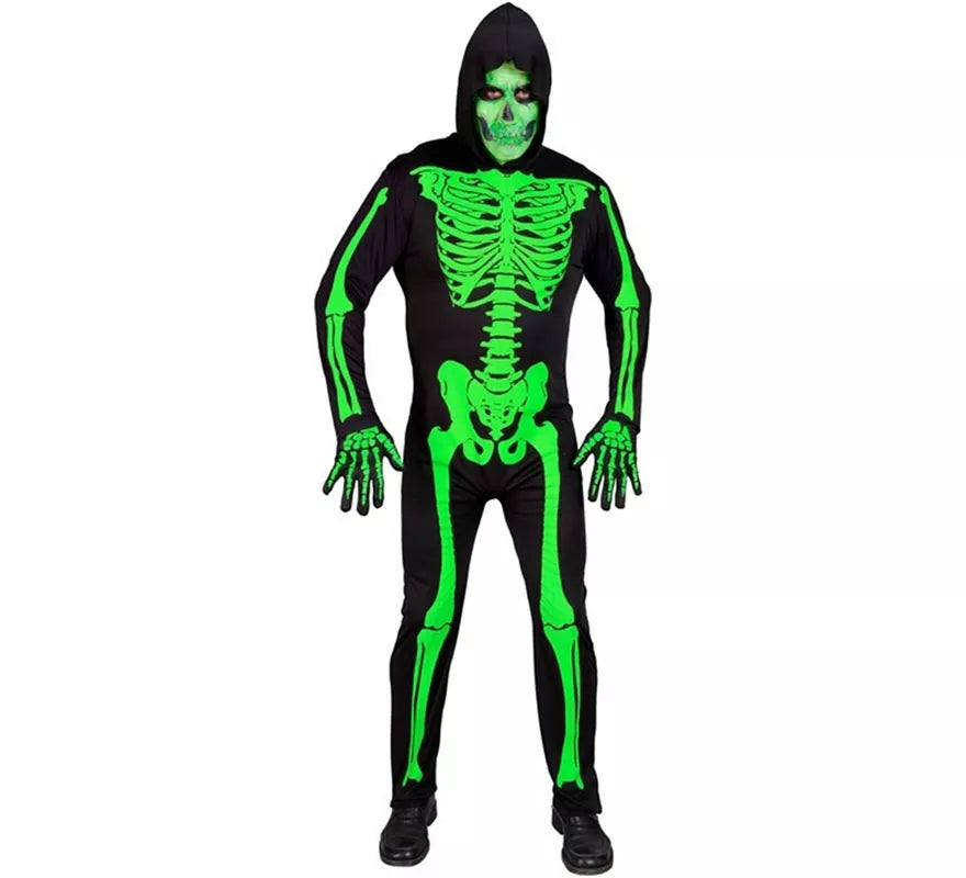 Translation missing: de.Disfraz de Esqueleto verde para hombre