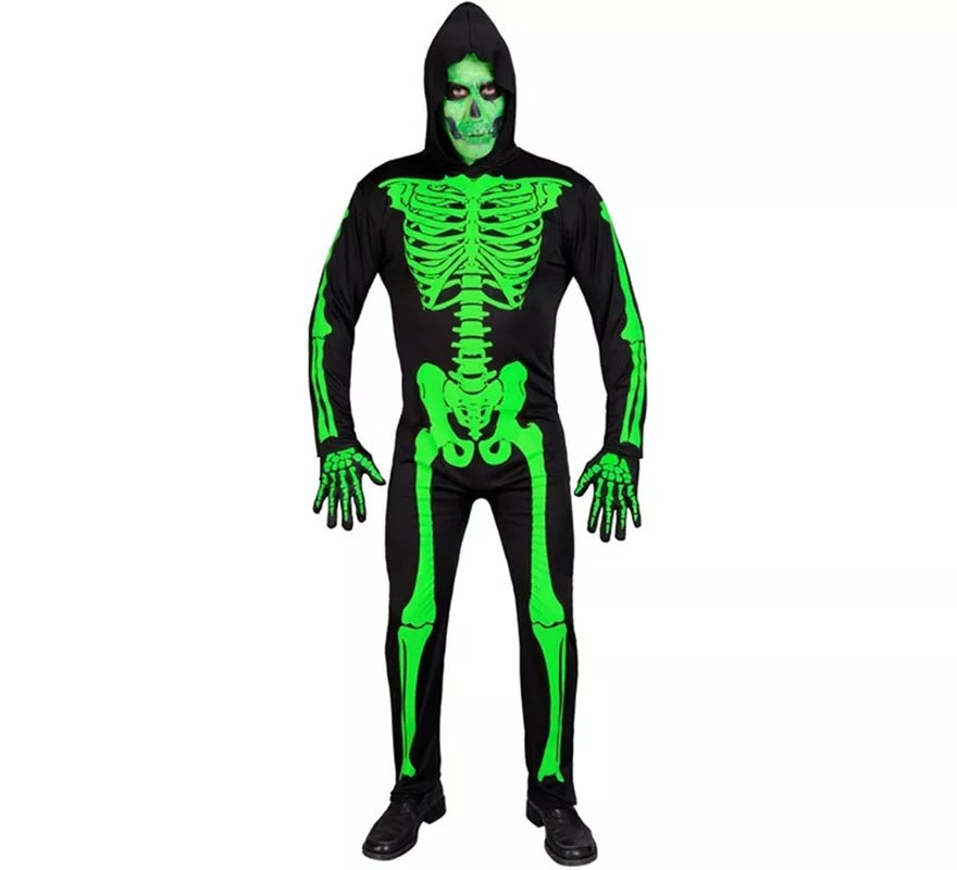Translation missing: de.Disfraz de Esqueleto verde para hombre