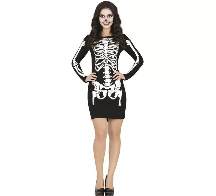 Translation missing: de.Disfraz de Esqueleto vestido corto para mujer