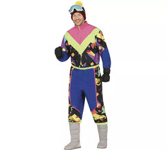 Blaues 80er-Jahre-Skifahrerkostüm für Herren