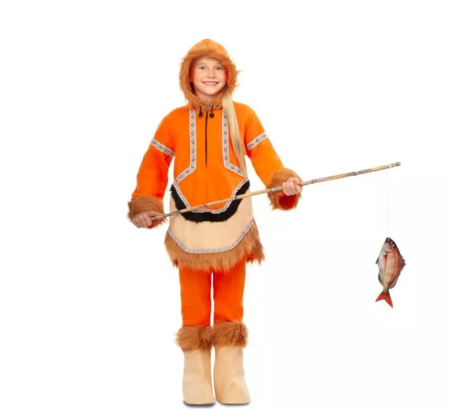 Translation missing: de.Disfraz de Esquimal Naranja para niña