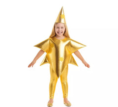 Goldenes Weihnachtsstern-Kostüm für Kinder