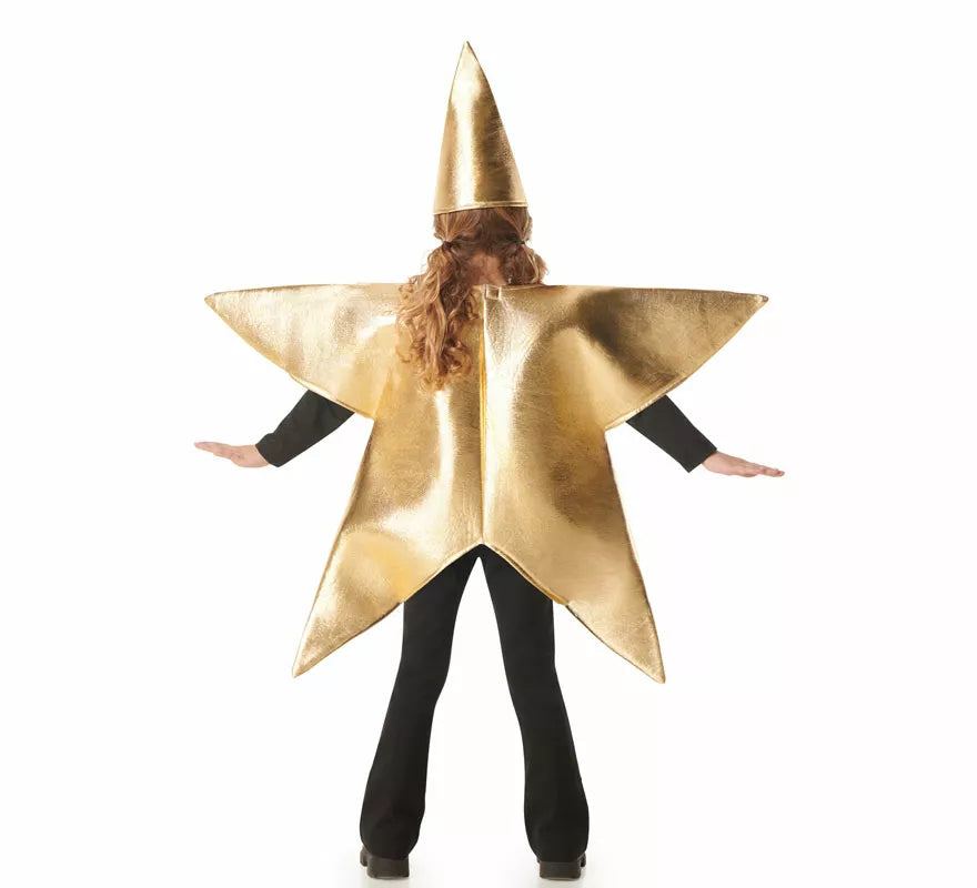 Translation missing: de.Disfraz de Estrella de Navidad dorada para niños
