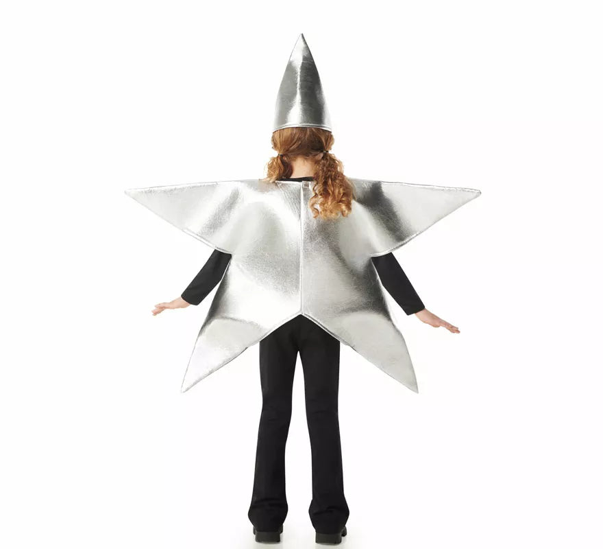 Translation missing: de.Disfraz de Estrella de Navidad plateada para niños