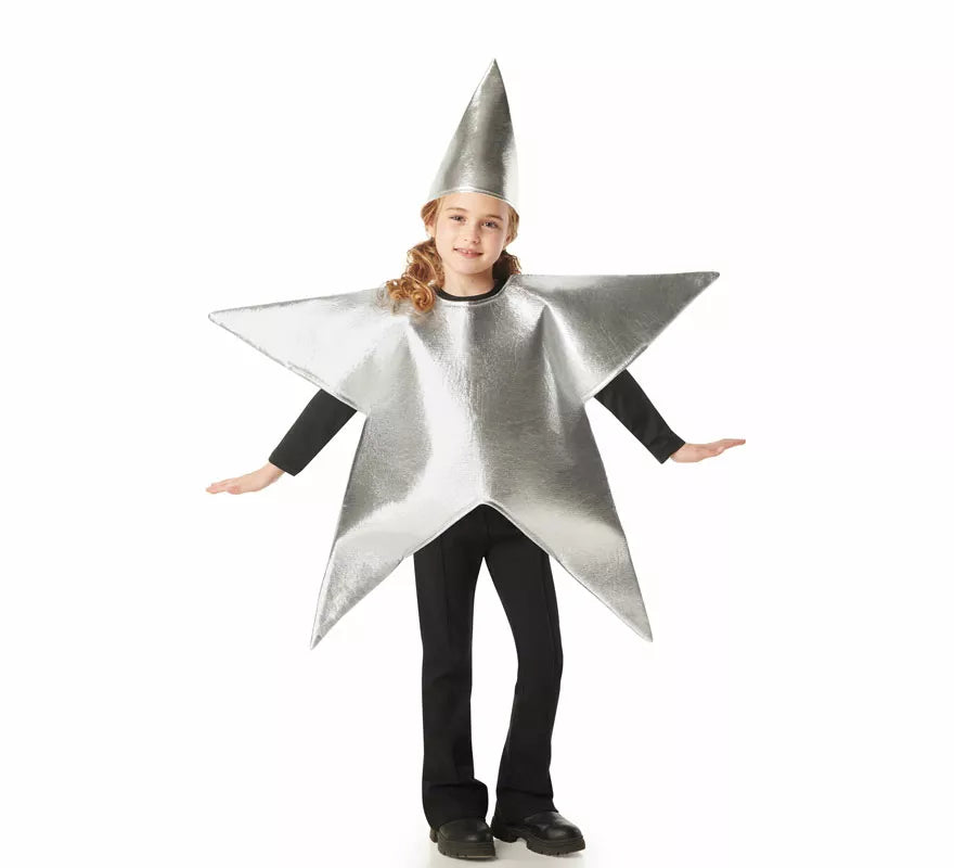 Translation missing: de.Disfraz de Estrella de Navidad plateada para niños