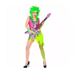 80er-Jahre-Rockstar-Animal-Print-Kostüm für Damen