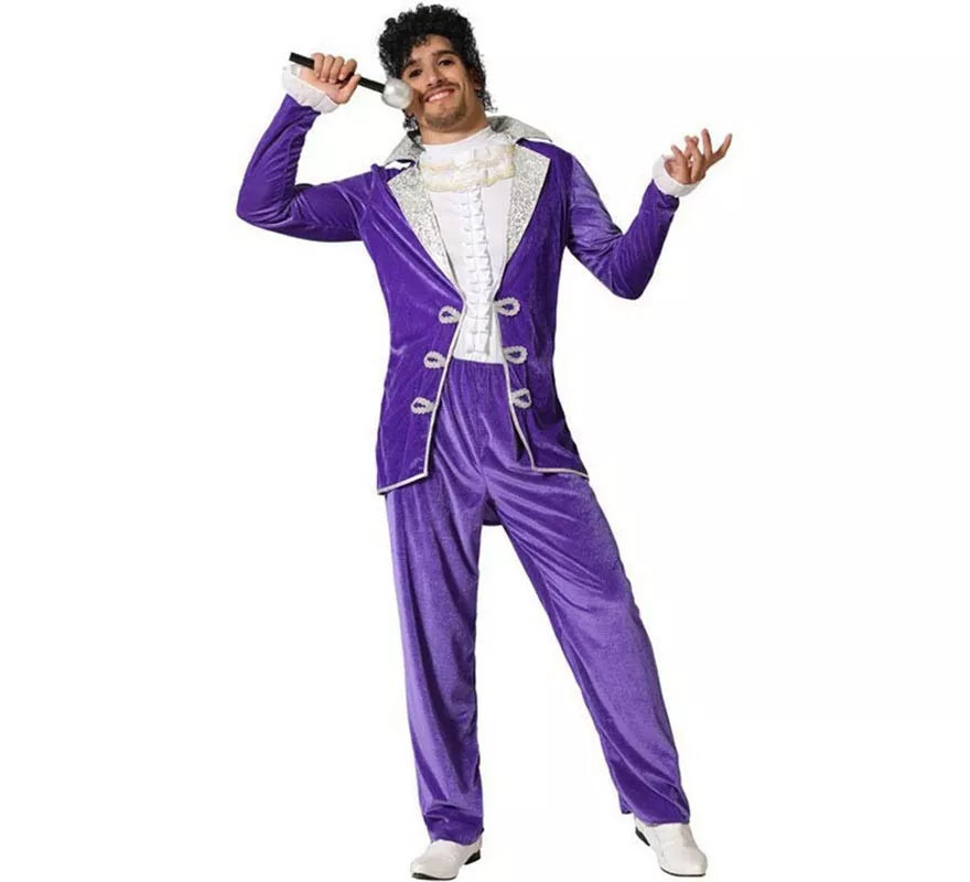 Translation missing: de.Disfraz de Estrella Rock Morado para hombre