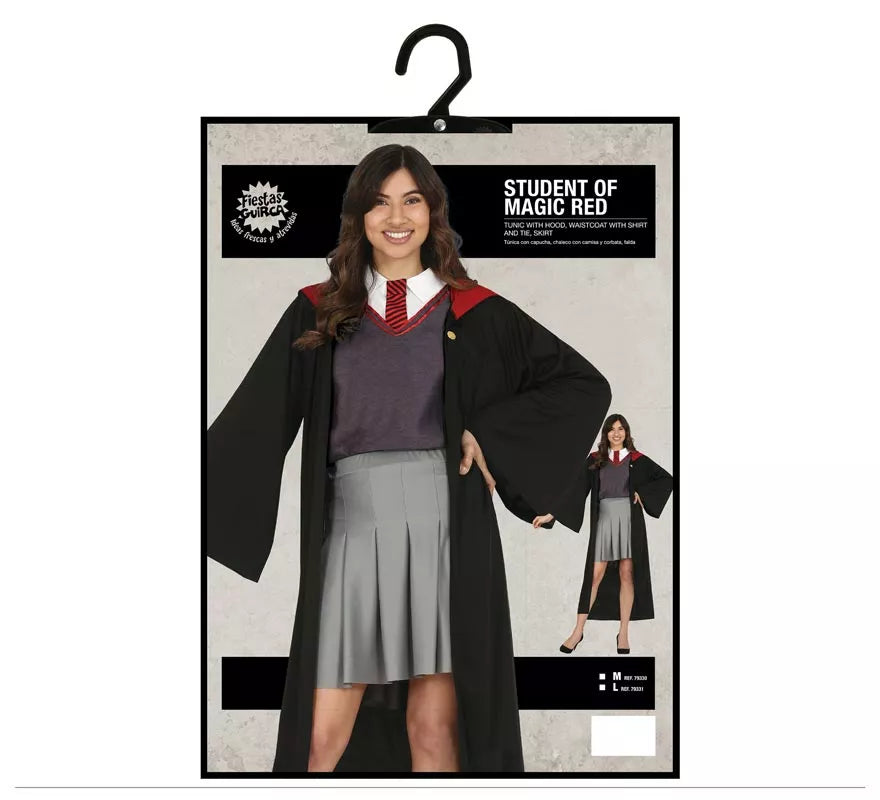 Translation missing: de.Disfraz de Estudiante de Magia Rojo para mujer
