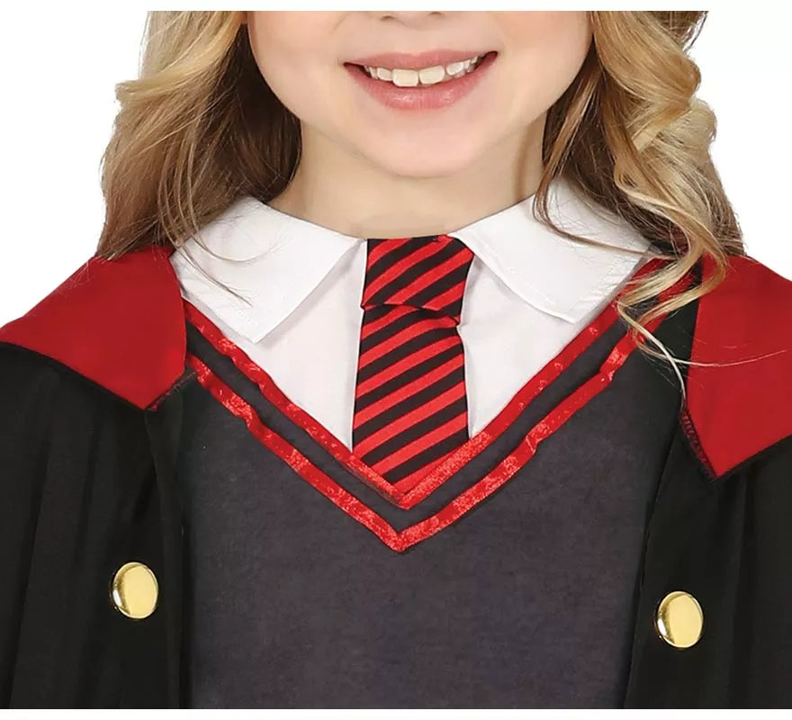 Translation missing: de.Disfraz de Estudiante de Magia Rojo para niña