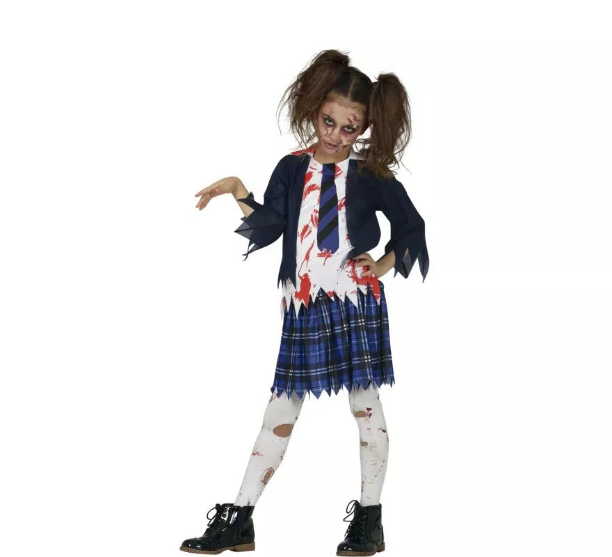 Translation missing: de.Disfraz de Estudiante de Secundaria Zombie para niña