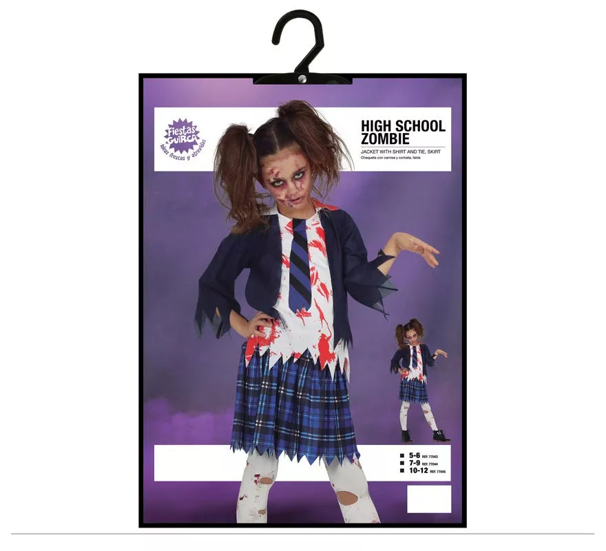 Translation missing: de.Disfraz de Estudiante de Secundaria Zombie para niña