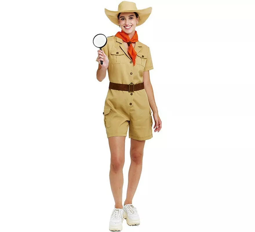 Translation missing: de.Disfraz de Exploradora clásica con cinturón para mujer