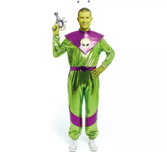 Grün-lila Alien-Kostüm für Herren