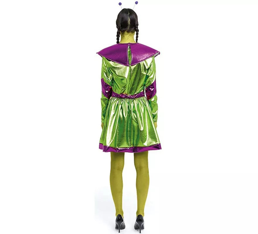Translation missing: de.Disfraz de Extraterrestre verde y morado para mujer