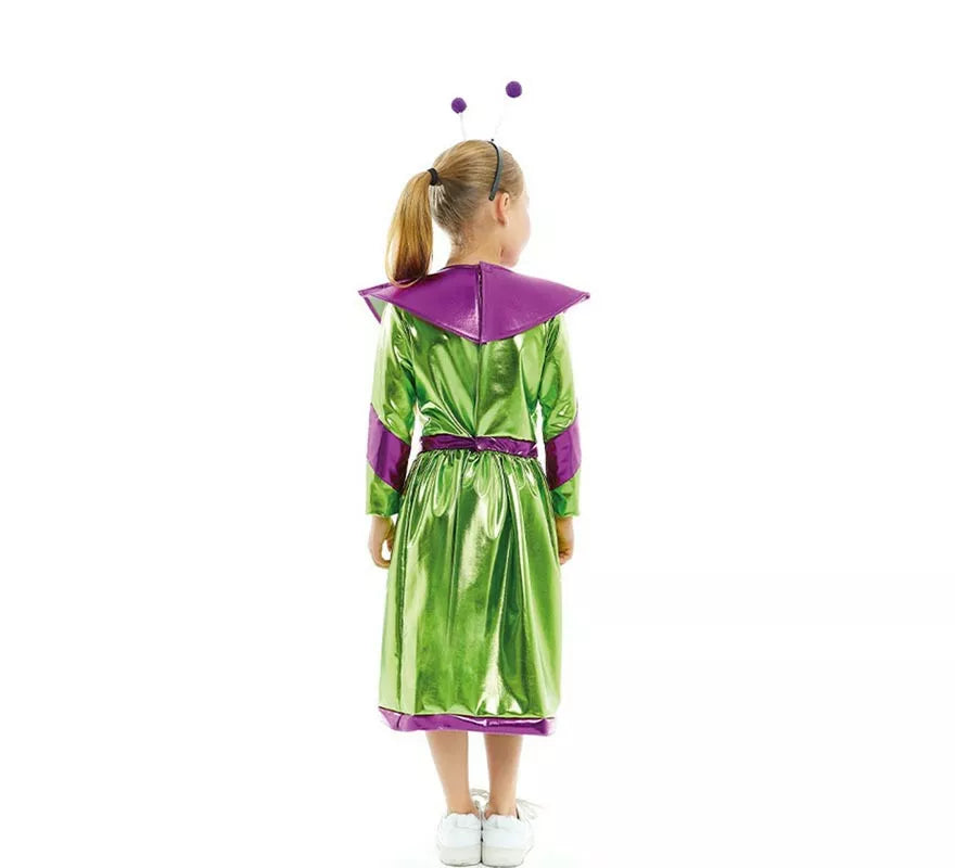 Translation missing: de.Disfraz de Extraterrestre verde y morado para niña